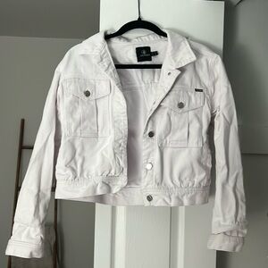 White cropped jean jacket